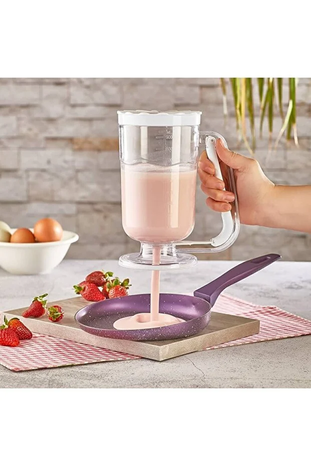 Pankek Dağıtıcı Hamur Porsiyonlayıcı Şekillendirici 900 ml Dökme Aparatı